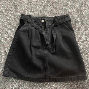 Black Jean Skirt with Belt